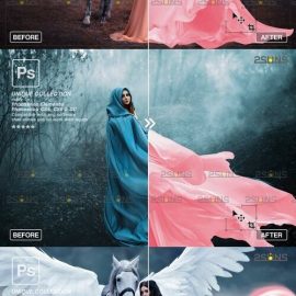 CreativeMarket Pink flying fabric photoshop overlay 7394420 Free Download