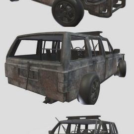 Destroyed Car 3D Model Free Download