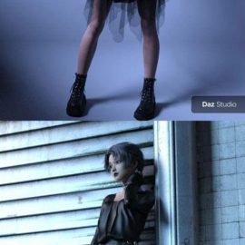 FE dForce Irregular Skirt Punk Outfit for Genesis 8 Females Free Download