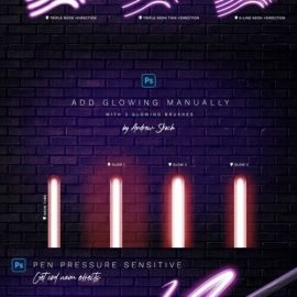 Glowing Neon Photoshop Brushes Free Download