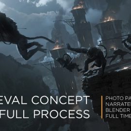 Gumroad Concept Art Full Process | Medieval Scene Free Download