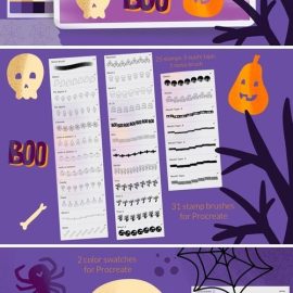 Halloween Stamps Brushes for Procreat Free Download