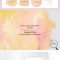 Pink & Gold Splashes 10 Watercolor Cliparts Free Download