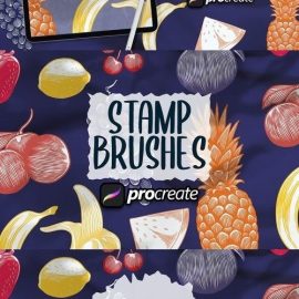 Tropical Fruit Brush Stamp Procreate Free Download