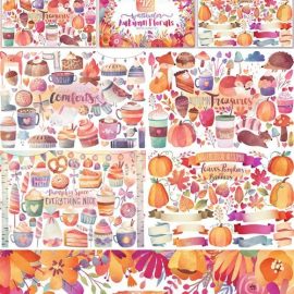 Watercolor Autumn & Winter Bundle Free Download