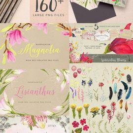 Watercolor Floral Bundle Free Download