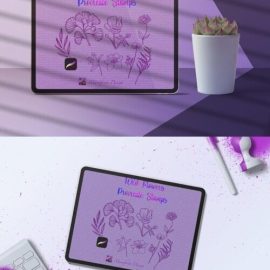 Wild Flower Stamps Procreate Bundle V 4 Free Download