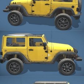 Yellow Jeep 3D Model Free Download