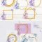 10 Amazing Gold Frames with Watercolor Flowers Free Download