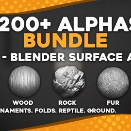 Artstation 1200+ Alphas Bundle for ZBrush, Blender. Surface Add-on for Blender Free Download