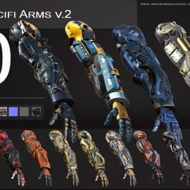 Artstation 20 Scifi Arms GameReady v.2 + PBR Maps + Render Scene Free Download