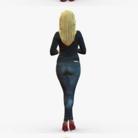 Blond woman with phone 0785 3D Model Free Download