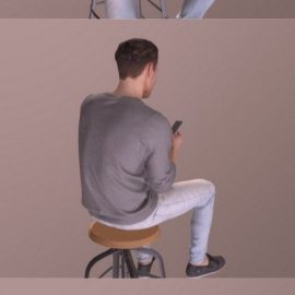 Casual Sitting Man Vince Texting Phone 3D Model Free Download