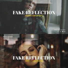 Fake window reflection overlay photo effect Free Download