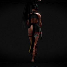 Female Character Semi Sci-Fi 3D Model Free Download