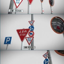 Japanese Road Signs 28 road signs and more 3d model Free Download