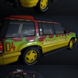 Jurassic Park SUV 3D Model Free Download