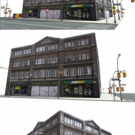 Low Poly City Block 01 3D Model Free Download