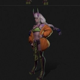 Oni girl 3d model Free Download