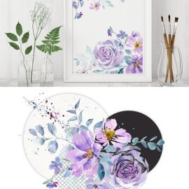 Purple Mood 40 Watercolor Clipart Free Download