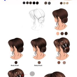 Realistic Hair Stamps Brushes for Procreate Free Download