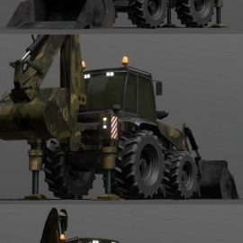 Tractor Excavator Model 01 (Military version) 3D Model Free Download