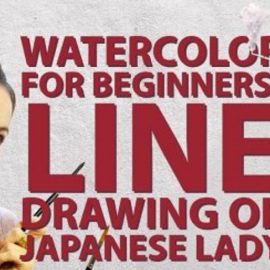 Watercolor For Beginners: Line Drawing Of Japanese Lady