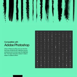 100 Stroke Brushes for Photoshop Handmade with Supreme Quality [4K] Free Download