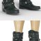 Boot Gothic Buckles Leather Footwear Women 3D Model Free Download