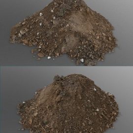 Brown soil pile with stones 3D Model Free Download