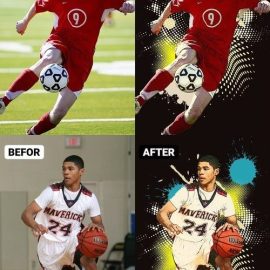 Cartoon Effect Sports Poster Free Download