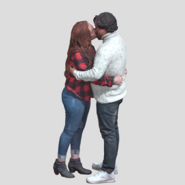 Couple kissing each other 3d model Free Download