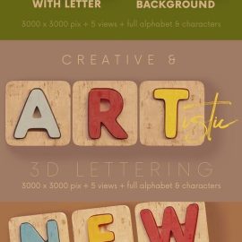 CreativeMarket Alphabet for Kids 3D Lettering 10277707 Free Download