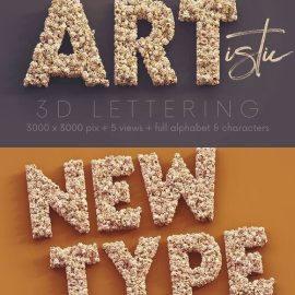 CreativeMarket Popcorn 3D Lettering 7824345 Free Download