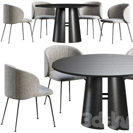 Dining table Teulat Cep + chair La Forma Minna Free Download