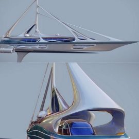 Futuristic Yacht 01 3D Model Free Download