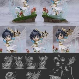 Genshin Impact Archon Venti Chibi with Special Effect and Base 3D Print Free Download