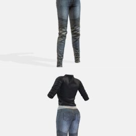 Jeans Leather Jacket Female Outfit Free Download