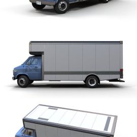 Moving box van Low-poly 3D model Free Download