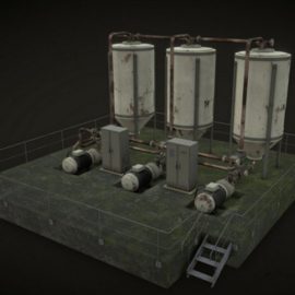 Oil / Gaz / Water Tank 3D Model Free Download