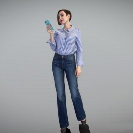 Pretty woman using phone 354 3D Model Free Download