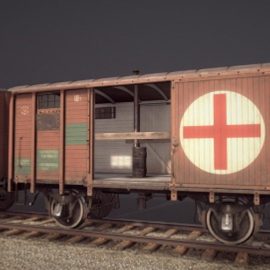 Railway Covered Goods Wagon Vr.4 Medic-Orange 3D Model Free Download