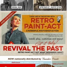 Retro Paint-Act PS Action + Kit Free Download