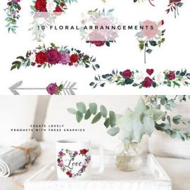 Romance Watercolor Clipart Set Free Download