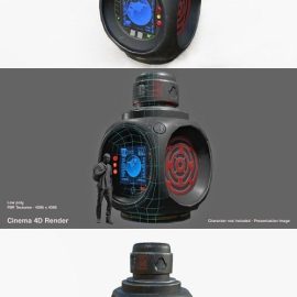 Sci-Fi Station Terminal Low-poly 3D model Free Download