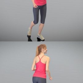 Smiling young woman running 371 3D Model Free Download