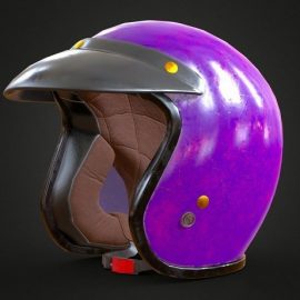 Vintage Helmet PBR 3D model Free Download