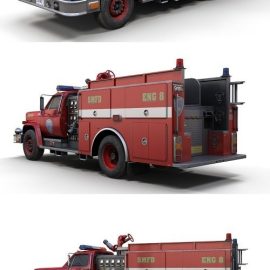 Vintage fire truck 3D Model Free Download