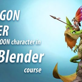 Wingfox – Dragon Rider 3D cartoon character in Blender course Free Download