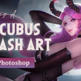 Wingfox – Drawing A Succubus Splash Art Using Photoshop Free Download